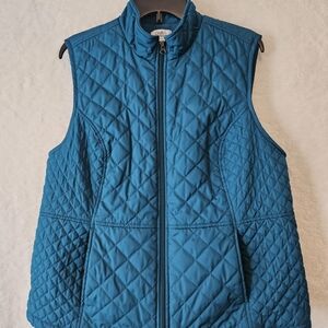 Croft & Barrow Teal Quilted Sleeveless Jacket Vest